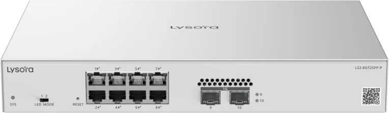 LS2-8GT2SFP-P — 8-Port Layer 2 Managed PoE Switch
